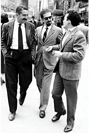 Desde la izquierda, Alvaro Mutis, Bernando Botero y Gabriel García Márquez.