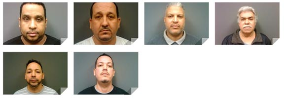 Algunos de los arrestados, desde arriba, a la izquierda,