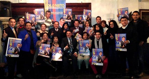 Parte del grupo de personas que acompaño a Zoilo Nieto en el restaurante Boulevard.