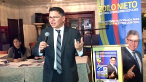 Zoilo Nieto en conferencia de prensa en el restaurante Boulevard de Queens. Fotos Javier Castaño