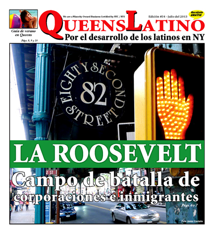 Portada de la edición de julio del 2013 de QueensLatino.
