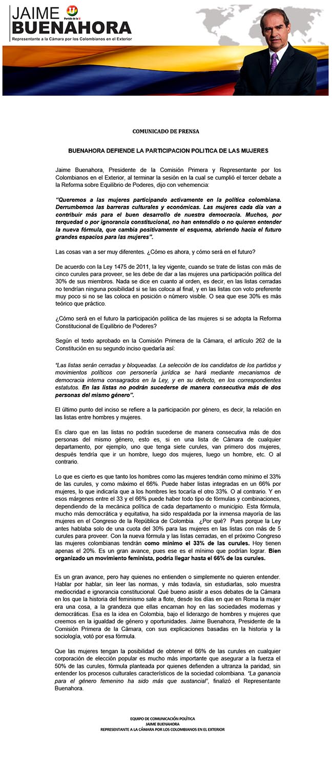 Comunicado Mujeres