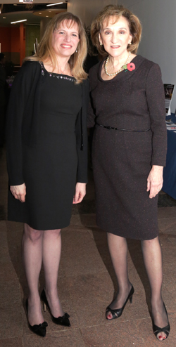 Vaughn College President Dr. Sharon B. DeVivo, left, with Rolls-Royce North America President and Chief Executive Officer Marion C. Blakey at the Vaughn College Gala on Thursday, November 10. Photo courtesy
