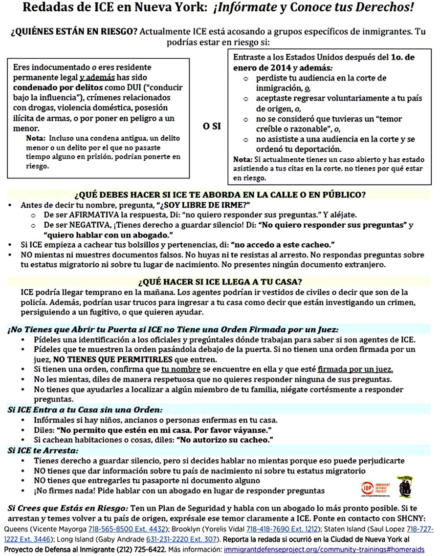 Redadas e inmigrantes