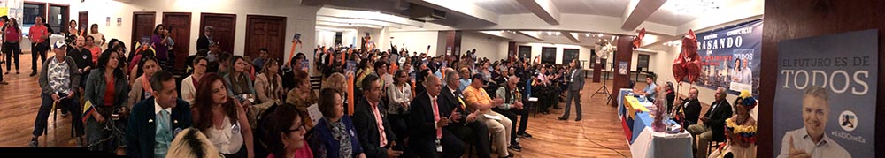 Los colombianos que acudieron al llamado del Centro Democrático en Queens, Nueva York.