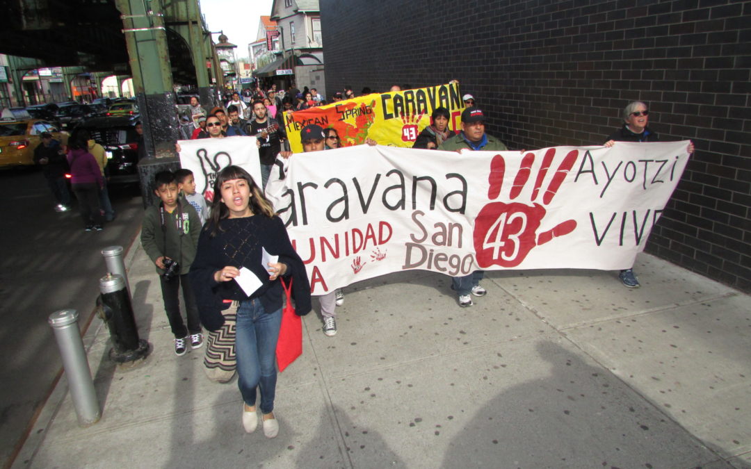 Ayotzinapa llega a la Roosevelt y la ONU
