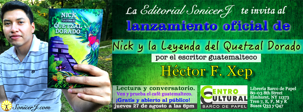 Centro Cultural Barco de Papel lanza libro de guatemalteco Héctor F. Xep