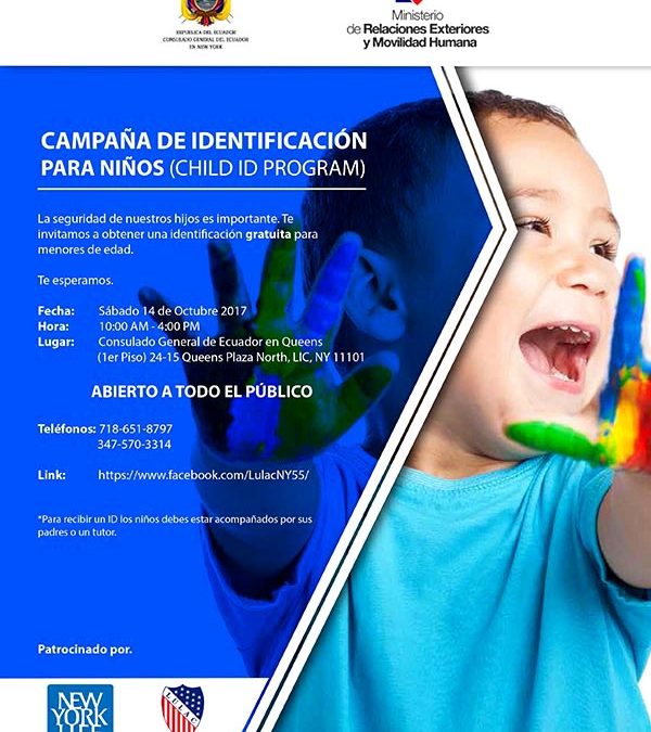 Consulado de Ecuador en Queens anuncia campaña de identificación para niños y feria de salud este sábado 14 de octubre
