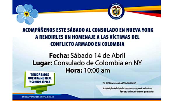 Consulado de Colombia NY homenaje a víctimas de conflicto