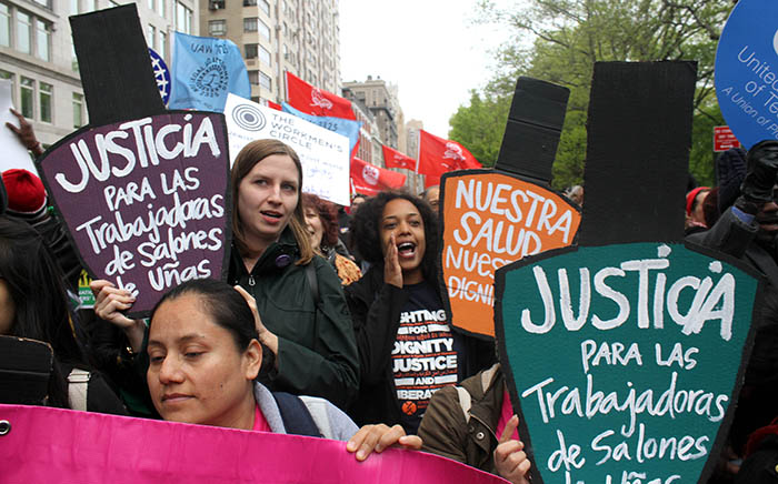 Protestas en NY en el Día del Trabajo