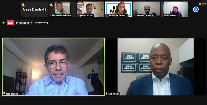 Candidato Eric Adams se compromete con prensa étnica de NYC