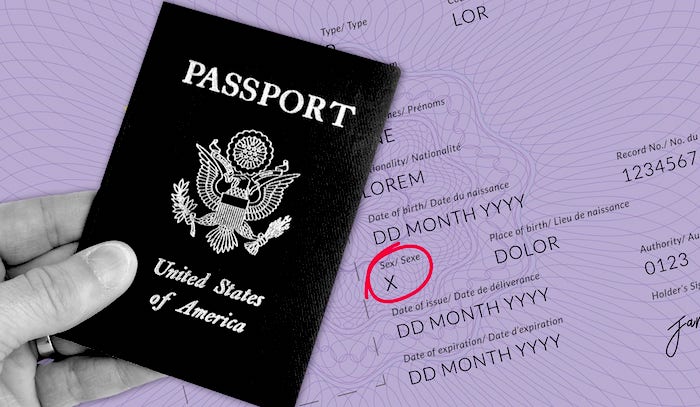 Pasaporte con ‘X’ para transgénero y no binarias