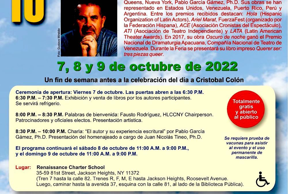 Feria del Libro en Queens del 7 al 9 de octubre
