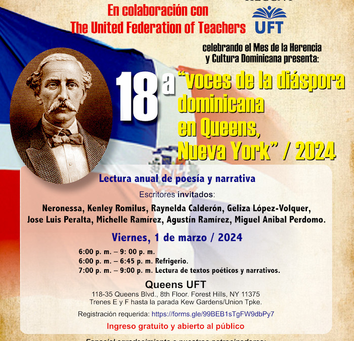 Mes de la Herencia Dominicana con poetas y narradores