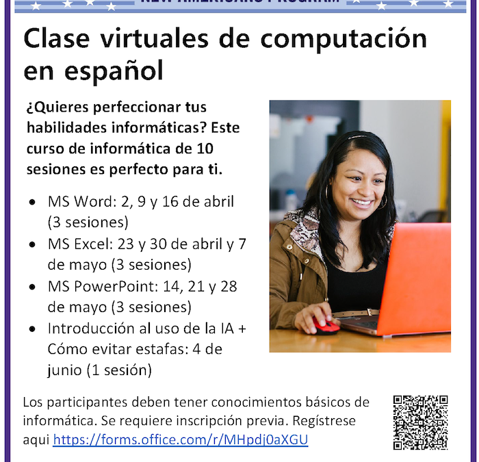 Clases virtuales de computación durante abril y mayo