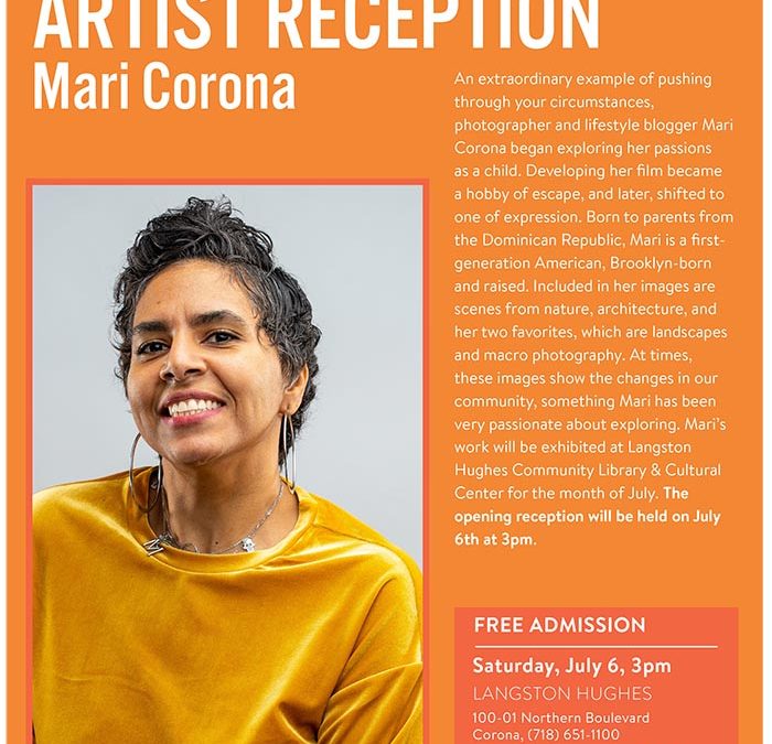 Mari Corona exhibe sus fotos en la Biblioteca Pública Langston Hughes